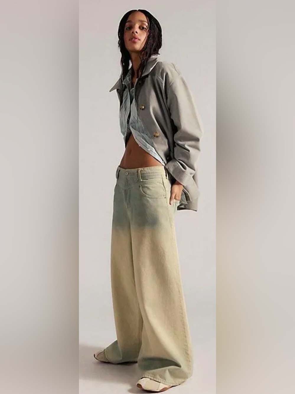 Free people give and take wide leg jeans NWOT